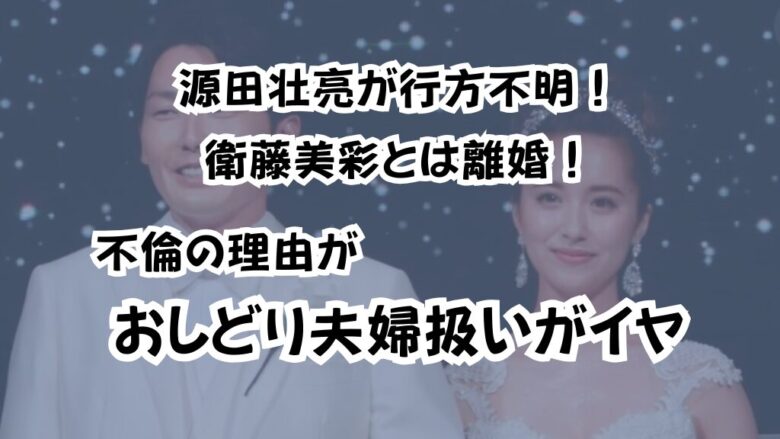 源田壮亮が行方不明！衛藤美彩とは離婚！不倫の理由がおしどり夫婦扱いがイヤ